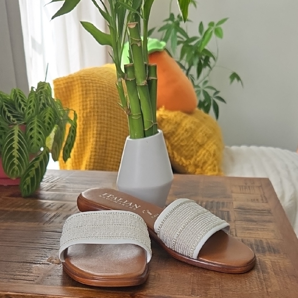 Italian Shoemakers White and Brown Sandals Minimalist Design
